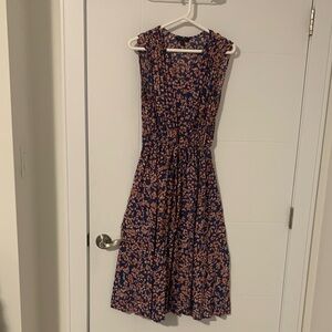 Banana Republic Floral Midi Dress - Blue and Pink